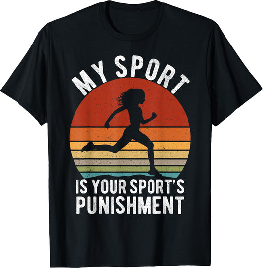 My Sports is your Sports Punishment Vintage Runners T-Shirt - T-Shirt | Black