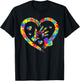 Valentines Day Love Heart Autism Awareness Puzzle Piece T-Shirt - T-Shirt | Black