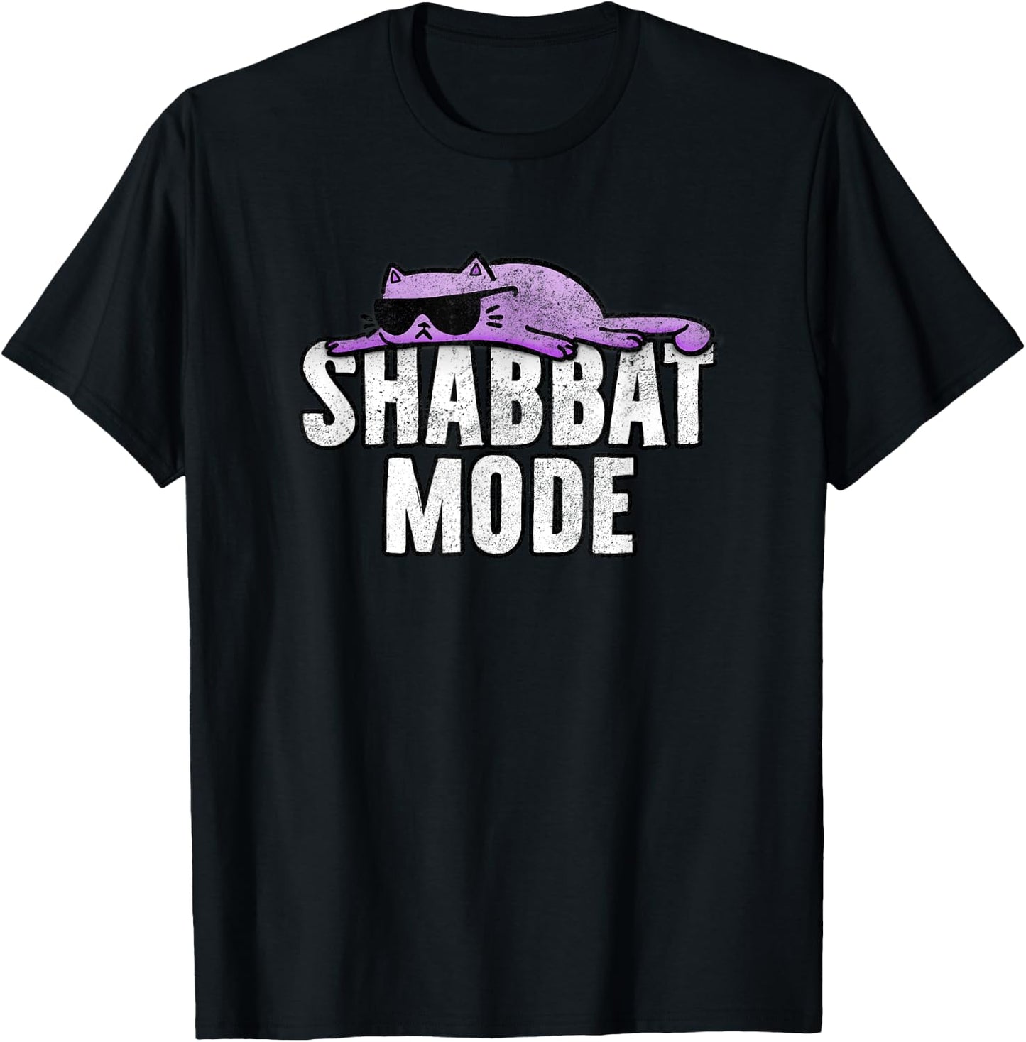 Shabbat Mode - Judaism Rest Day Cat Shirt Women Girls Kids T-Shirt - T-Shirt | Black