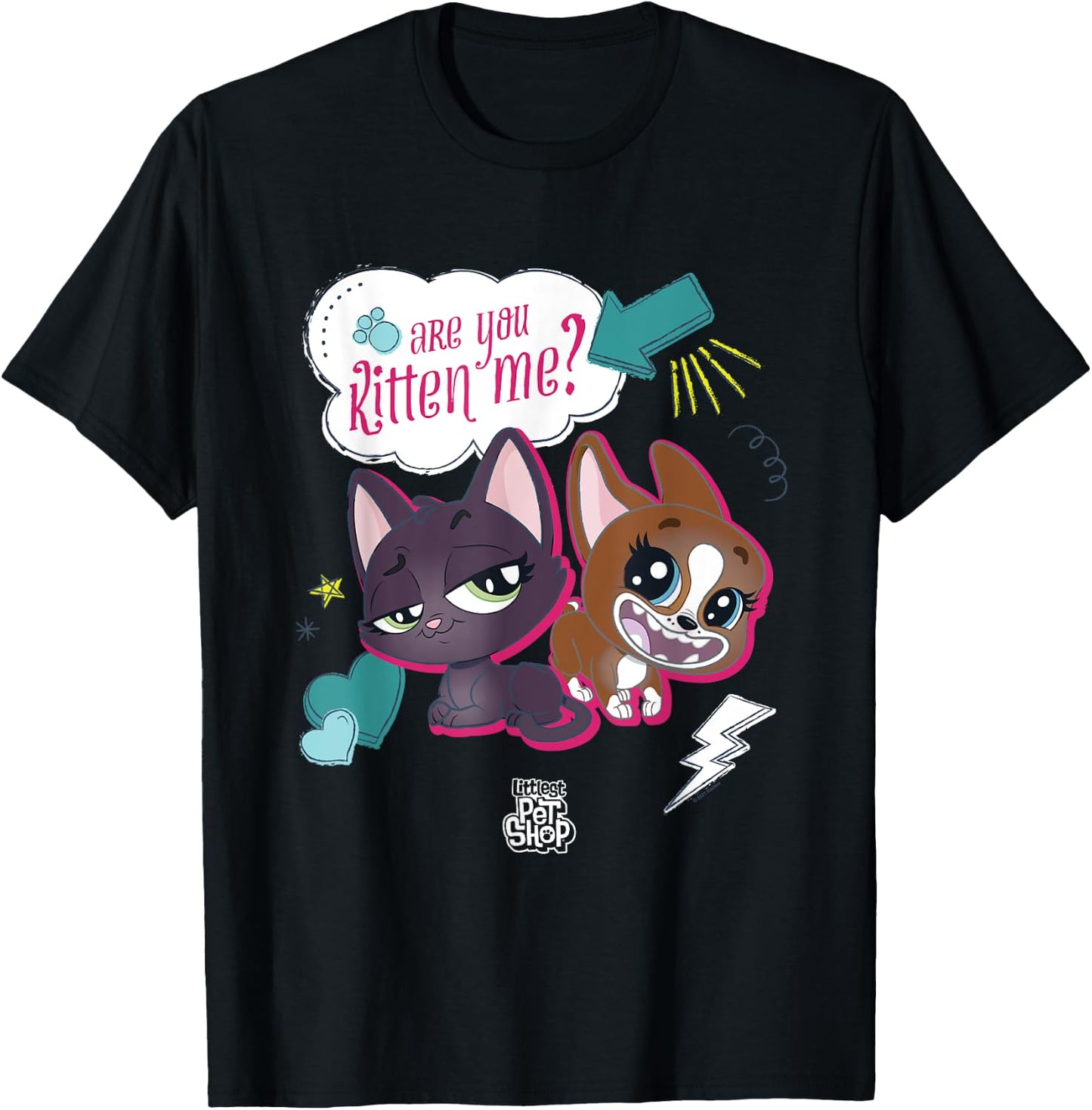 Littlest Pet Shop Puppy are you Kitten Me? T-Shirt - T-Shirt | Black