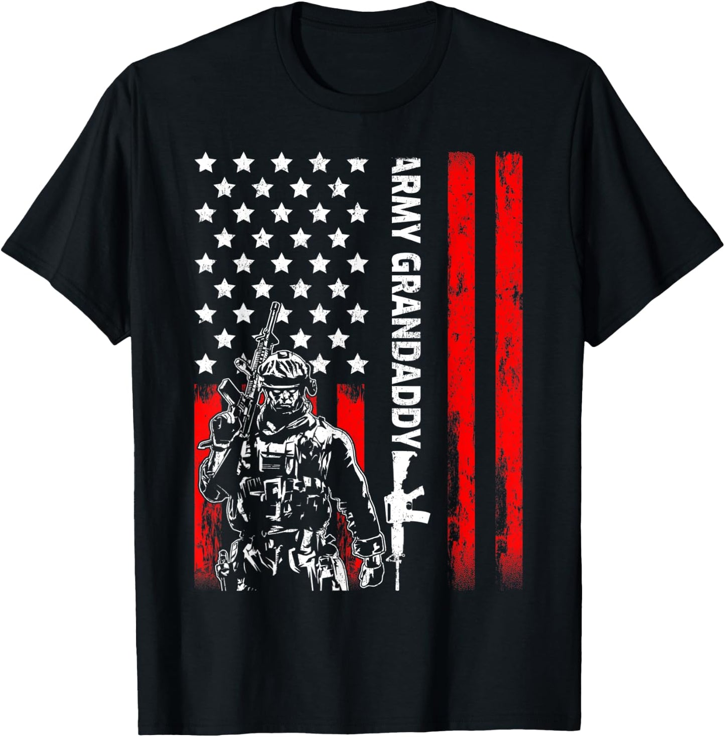 Vintage Style USA Flag Army Grandaddy Father's Day T-Shirt - T-Shirt | Black