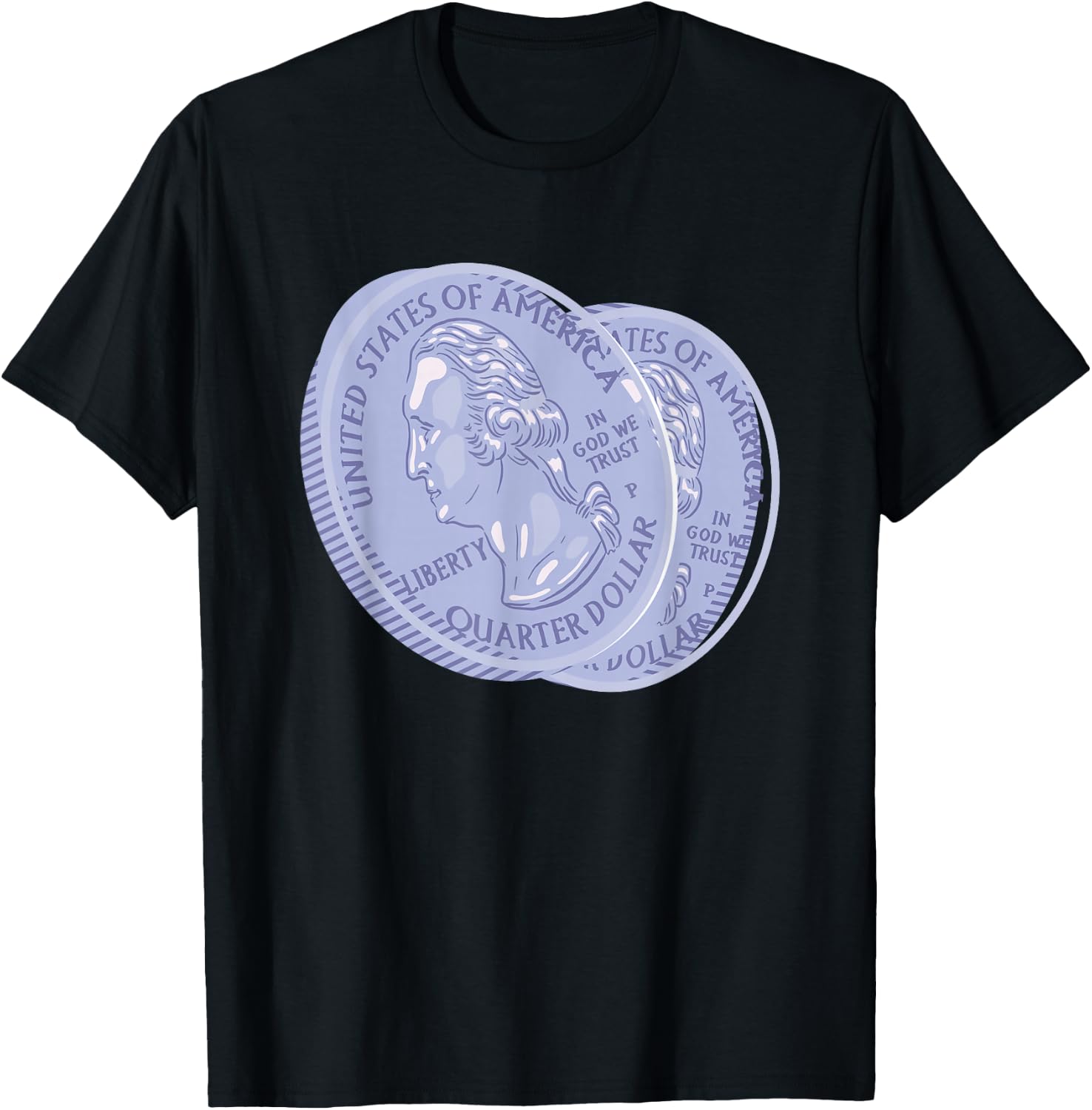 USA Quarter Dollar 25 Cents Coin Collector Gift T-Shirt - T-Shirt | Black