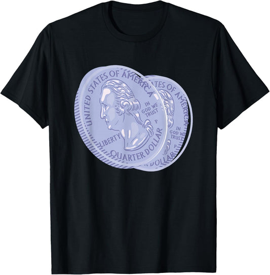 USA Quarter Dollar 25 Cents Coin Collector Gift T-Shirt - T-Shirt | Black
