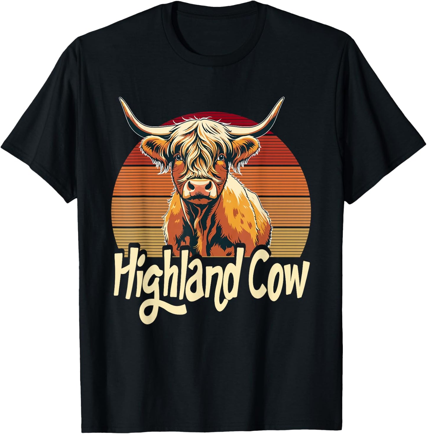 Highland Cow Lover Cattle Farmer T-Shirt - T-Shirt | Black
