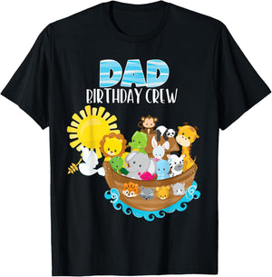 Noah's Ark Birthday Party Dad Birthday Crew Toddler Bday T-Shirt - T-Shirt | Black