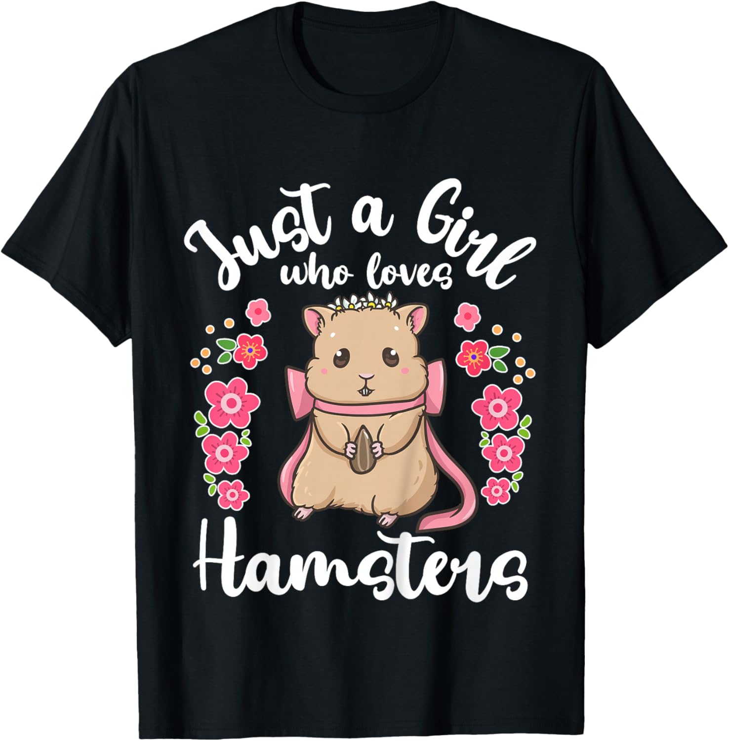 Kids Hamster Just a Girl Who Loves Hamsters T-Shirt - T-Shirt | Black