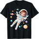 Awesome Future Astronaut Girl | Cute Space Explorer Design T-Shirt - T-Shirt | Black