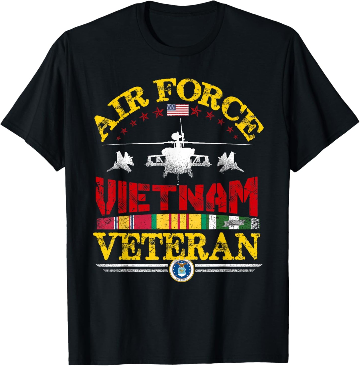 Air Force Vietnam Veteran, U.S. Veteran's Old Men T-Shirt - T-Shirt | Black