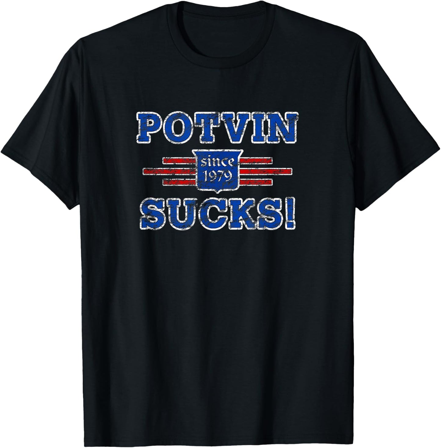 Potvin Sucks 1979 Vintage New York T-Shirt - T-Shirt | Black