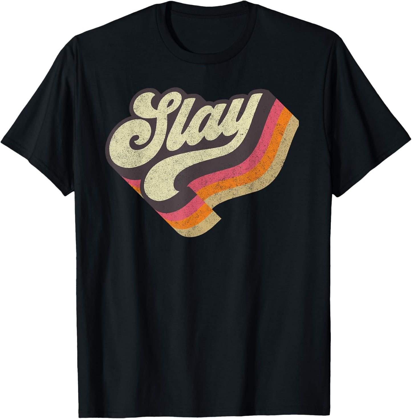 Slay-Internet Viral Meme Dank Slang Vintage Style Retro T-Shirt - T-Shirt | Black