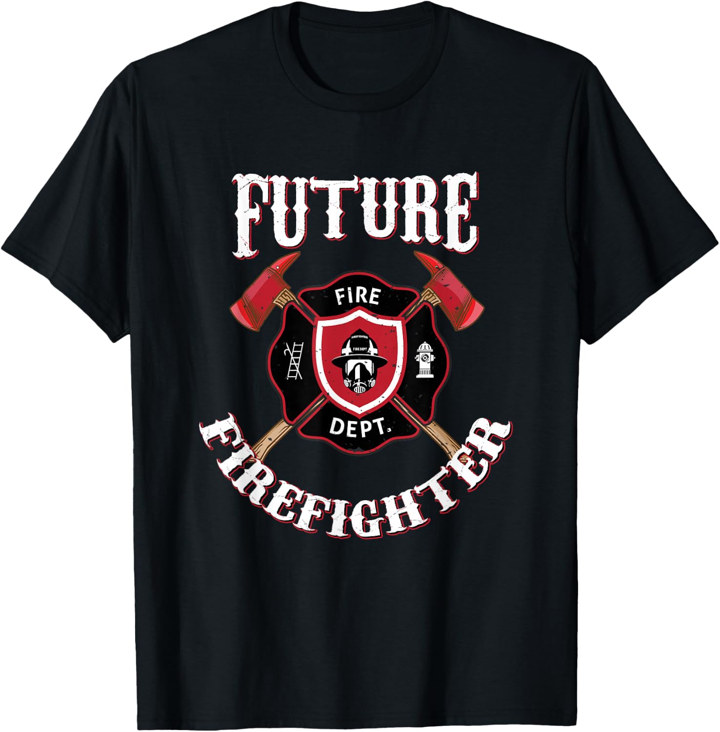 Future Firefighter Firefighter Fire Engine T-Shirt - T-Shirt | Black