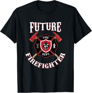 Future Firefighter Firefighter Fire Engine T-Shirt - T-Shirt | Black