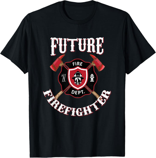 Future Firefighter Firefighter Fire Engine T-Shirt - T-Shirt | Black