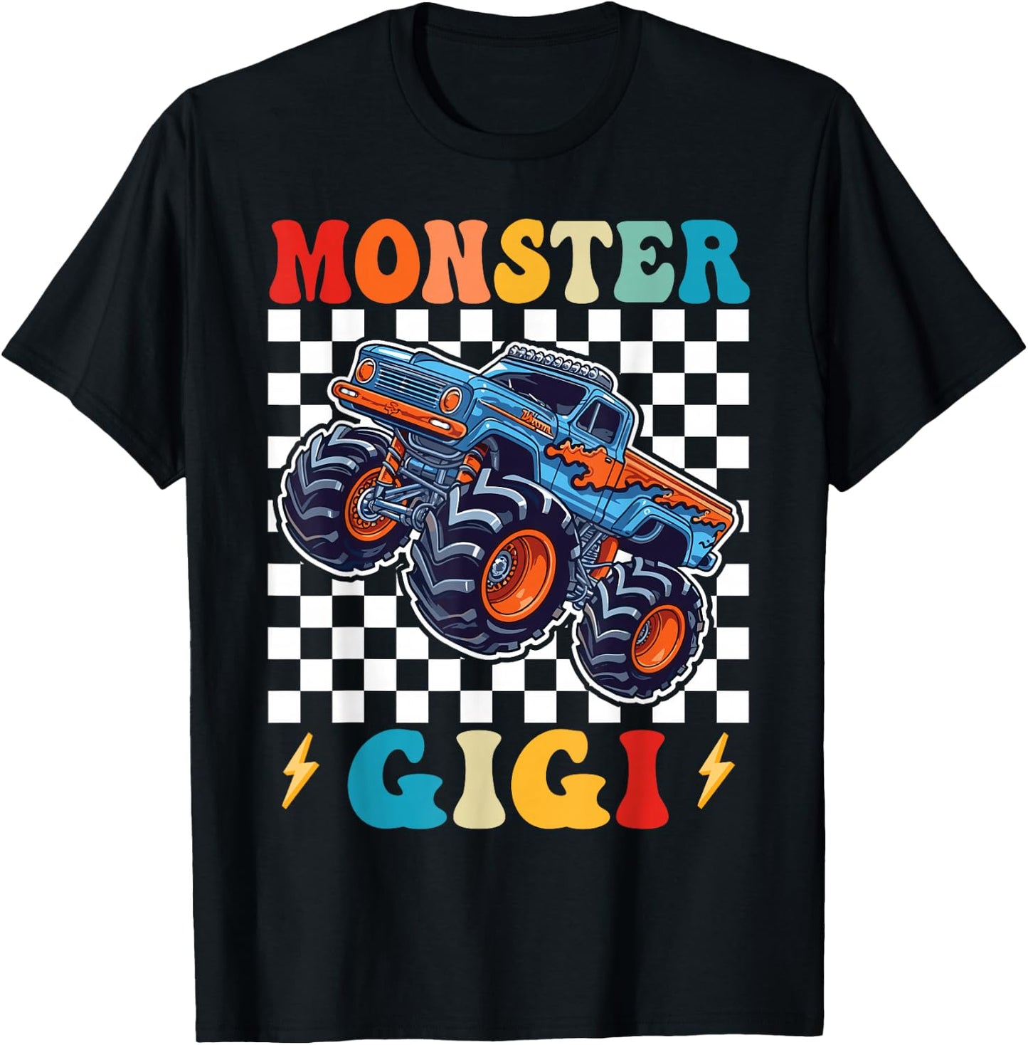 Monster Truck Gigi Family Matching Monster Trucks Birthday T-Shirt - T-Shirt | Black