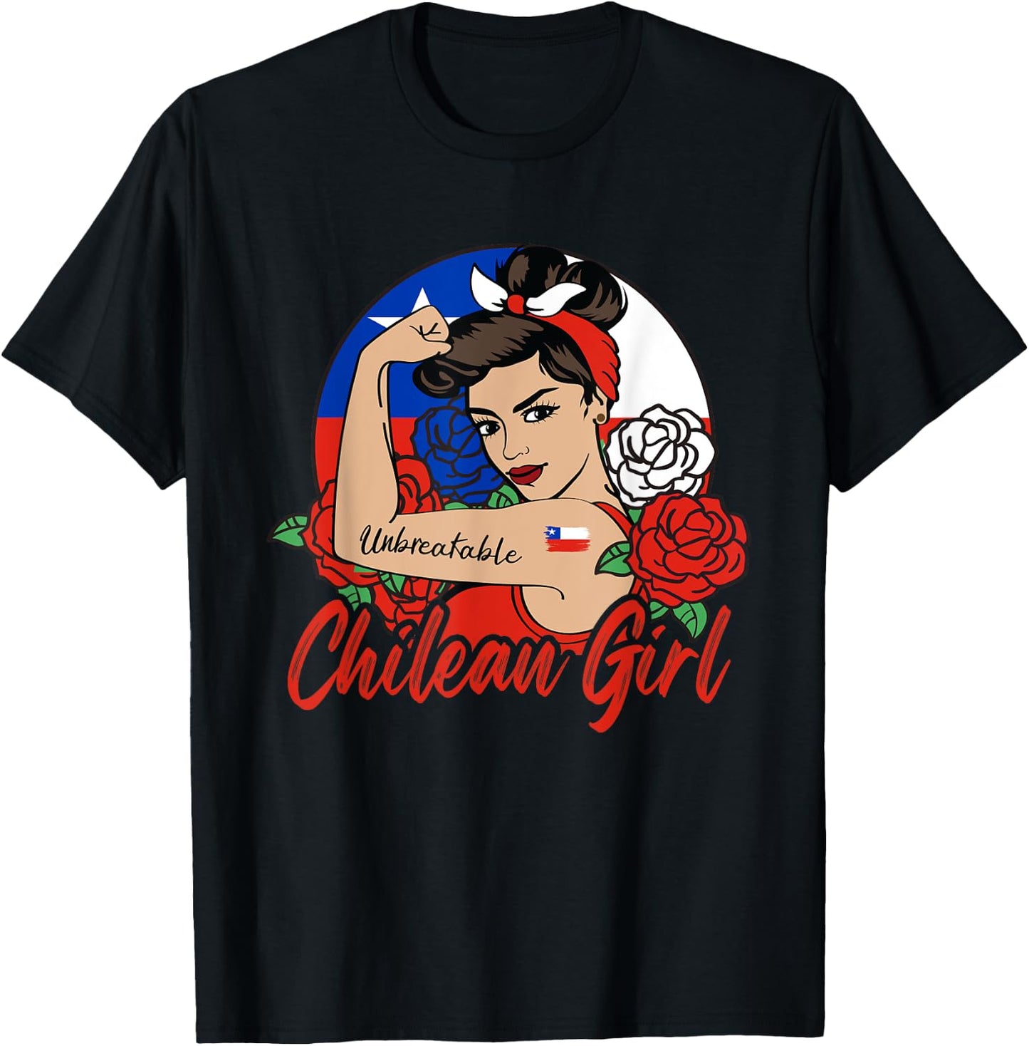 Chile Girl Chilean Mujer Chilena flag T-Shirt - T-Shirt | Black