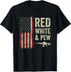 Red White And Pew - USA Flag Pro Guns 4th Of July Funny Gun T-Shirt - T-Shirt | Black