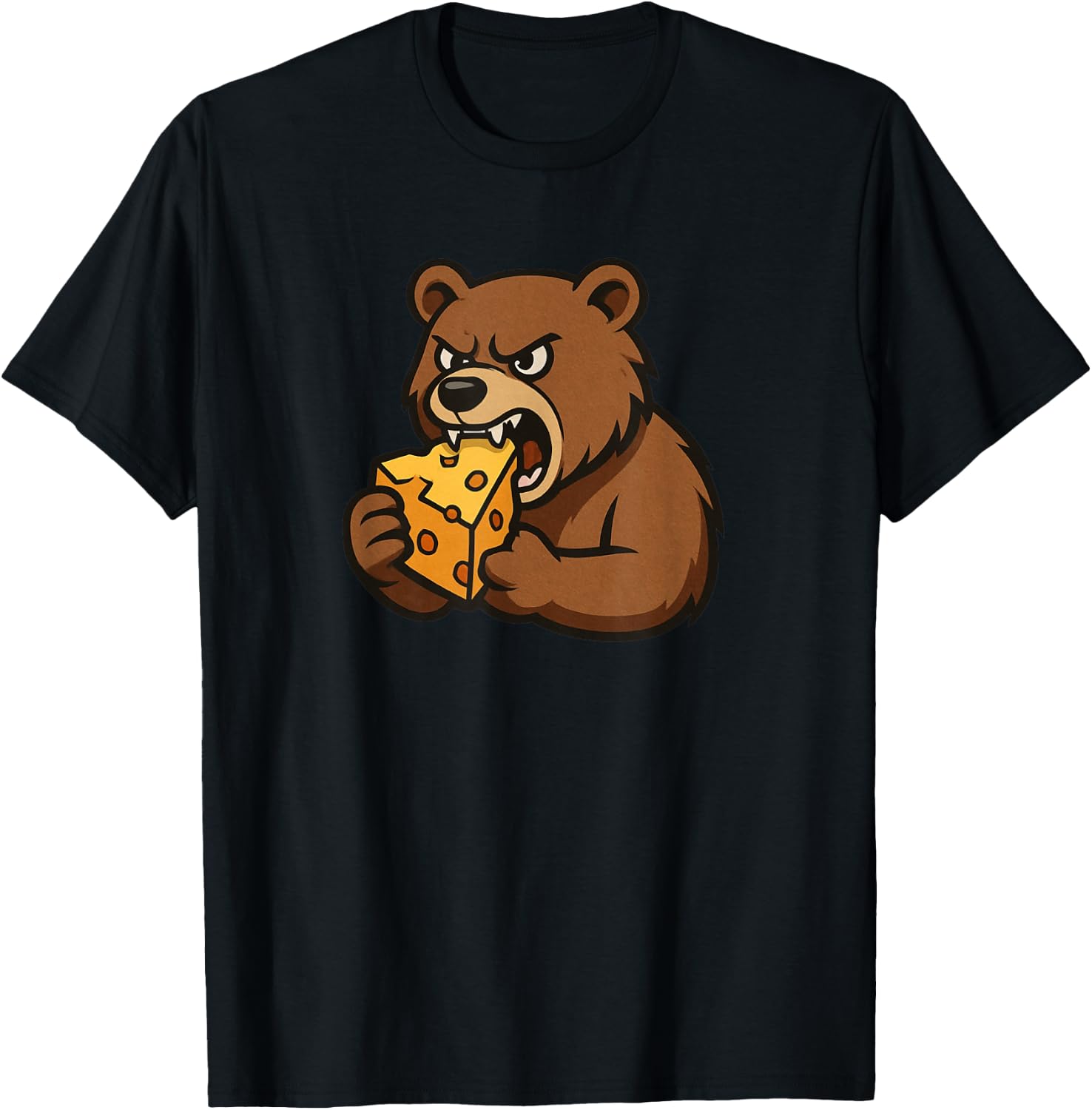Bear Eating Cheese T-Shirt - T-Shirt | Black