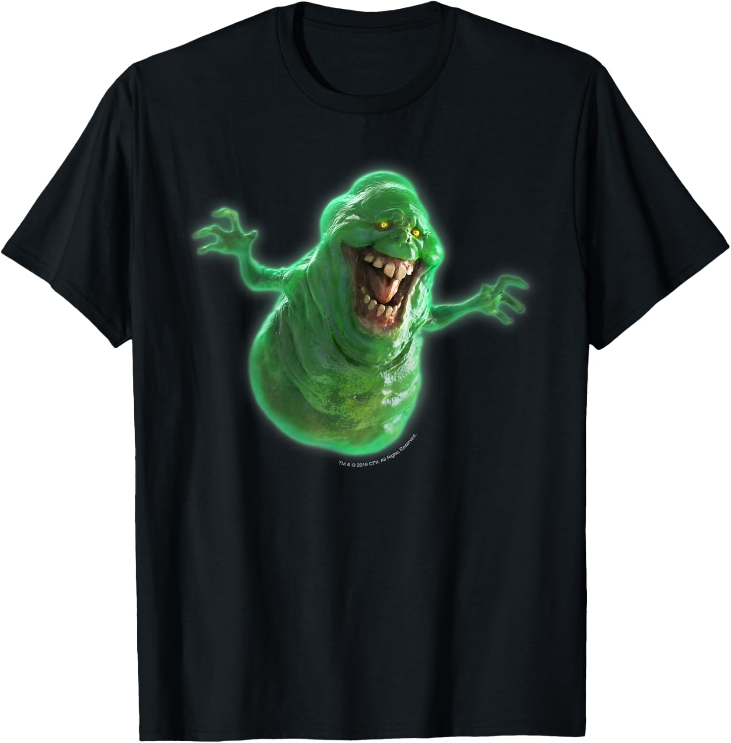 Ghostbusters Slimer Large Face Portrait T-Shirt - T-Shirt | Black