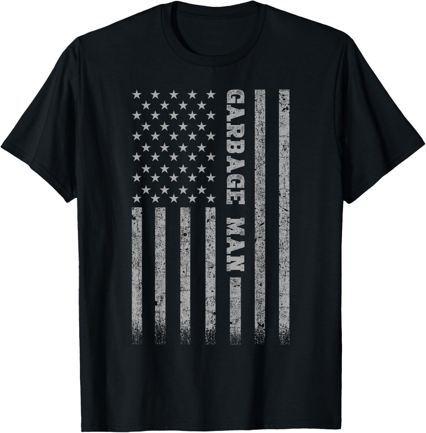 Garbage Man American Flag T-Shirt - T-Shirt | Black