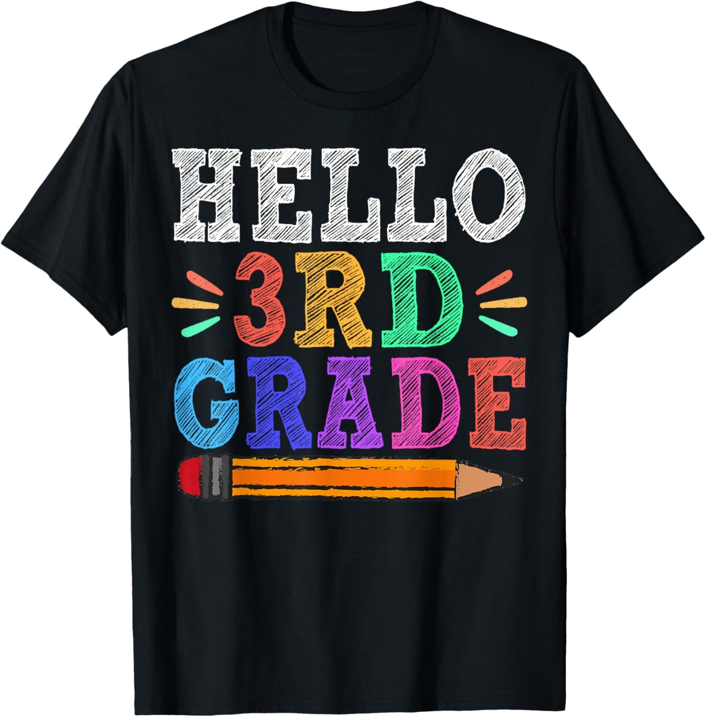 Hello 3rd Third Grade Teacher Funny Back To School Gift T-Shirt - T-Shirt | Black
