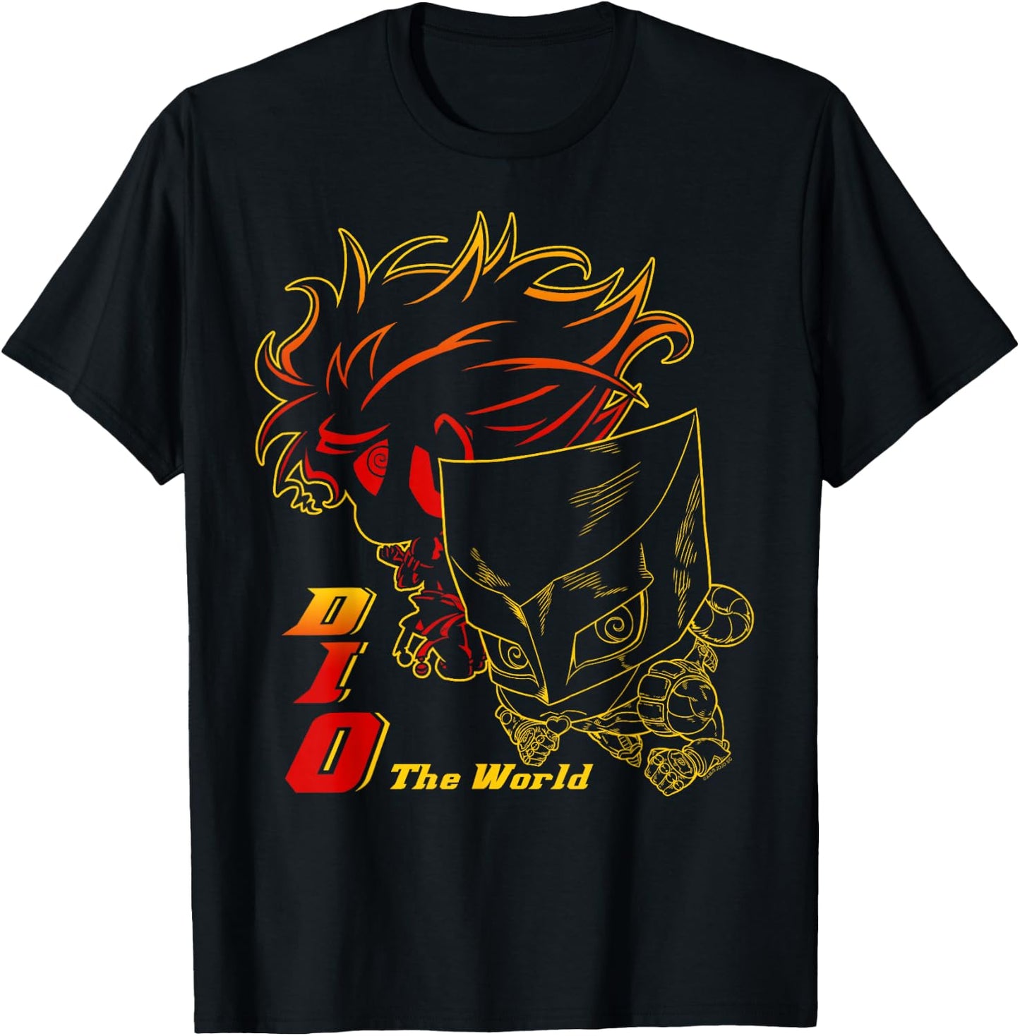 JoJo's Bizarre Adventure Part 3 DIO & The World Chibi Anime T-Shirt - T-Shirt | Black