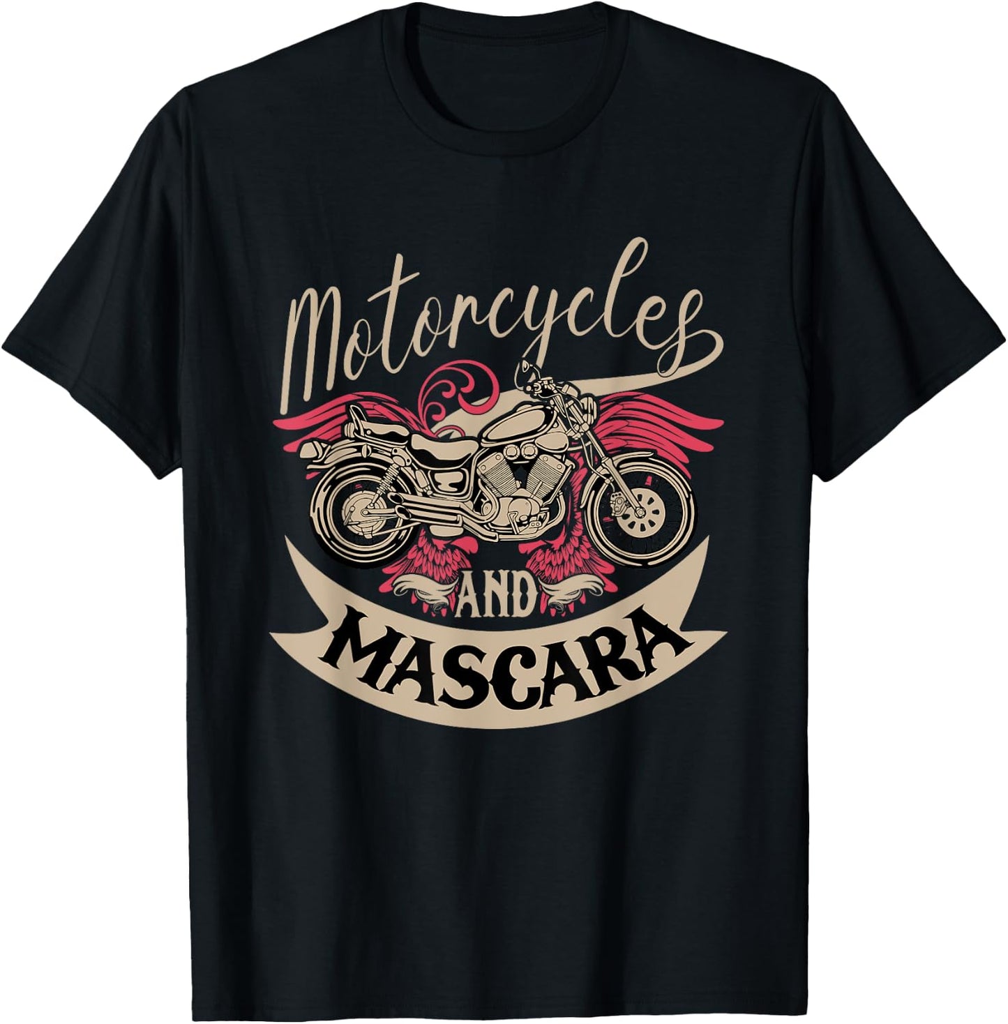 Motorcycles and Mascara Clothes Moped Chopper Motocross T-Shirt - T-Shirt | Black