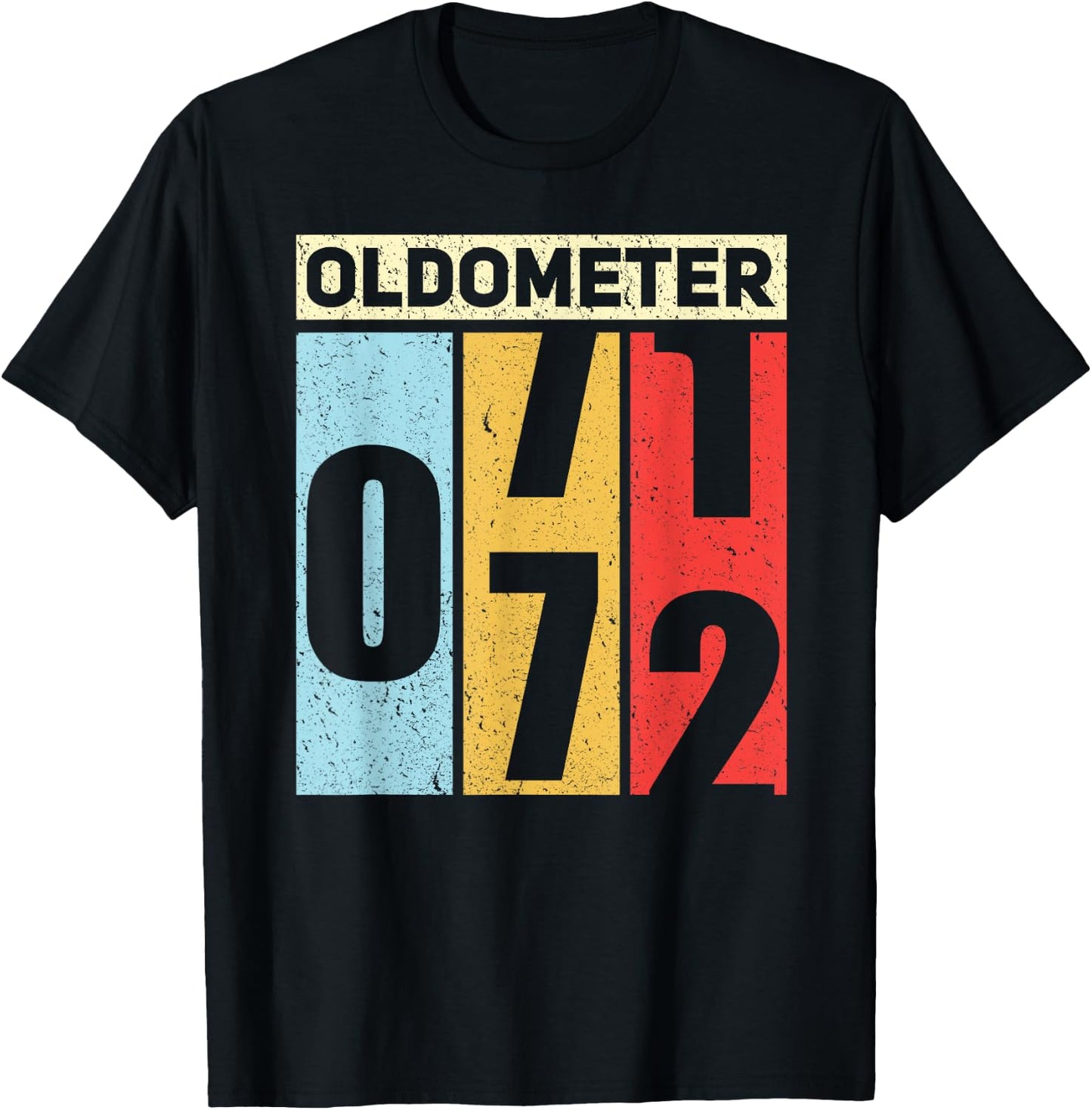 Oldometer 71-72 Funny 72nd Birthday Odometer Gift Oldometer T-Shirt - T-Shirt | Black