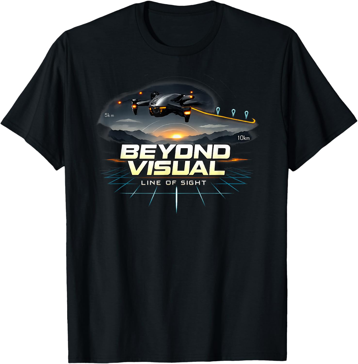 Beyond Visual Line of Sight BVLOS Elite Drone Pilot Advanced T-Shirt - T-Shirt | Black