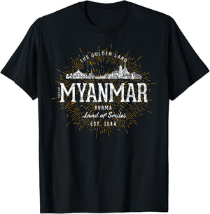 Vintage Myanmar Retro T-Shirt - T-Shirt | Black