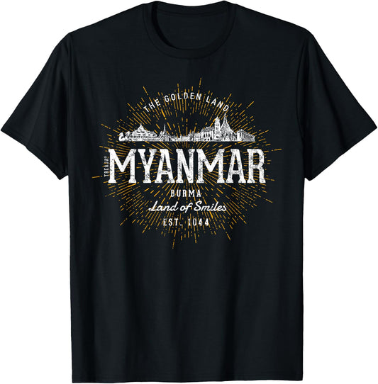 Vintage Myanmar Retro T-Shirt - T-Shirt | Black