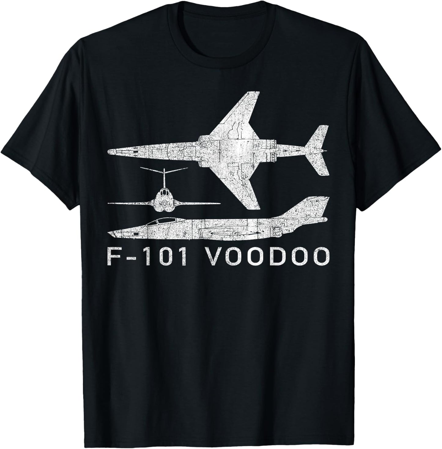 F-101 Voodoo Supersonic Jet Fighter Plane Gift T-Shirt - T-Shirt | Black