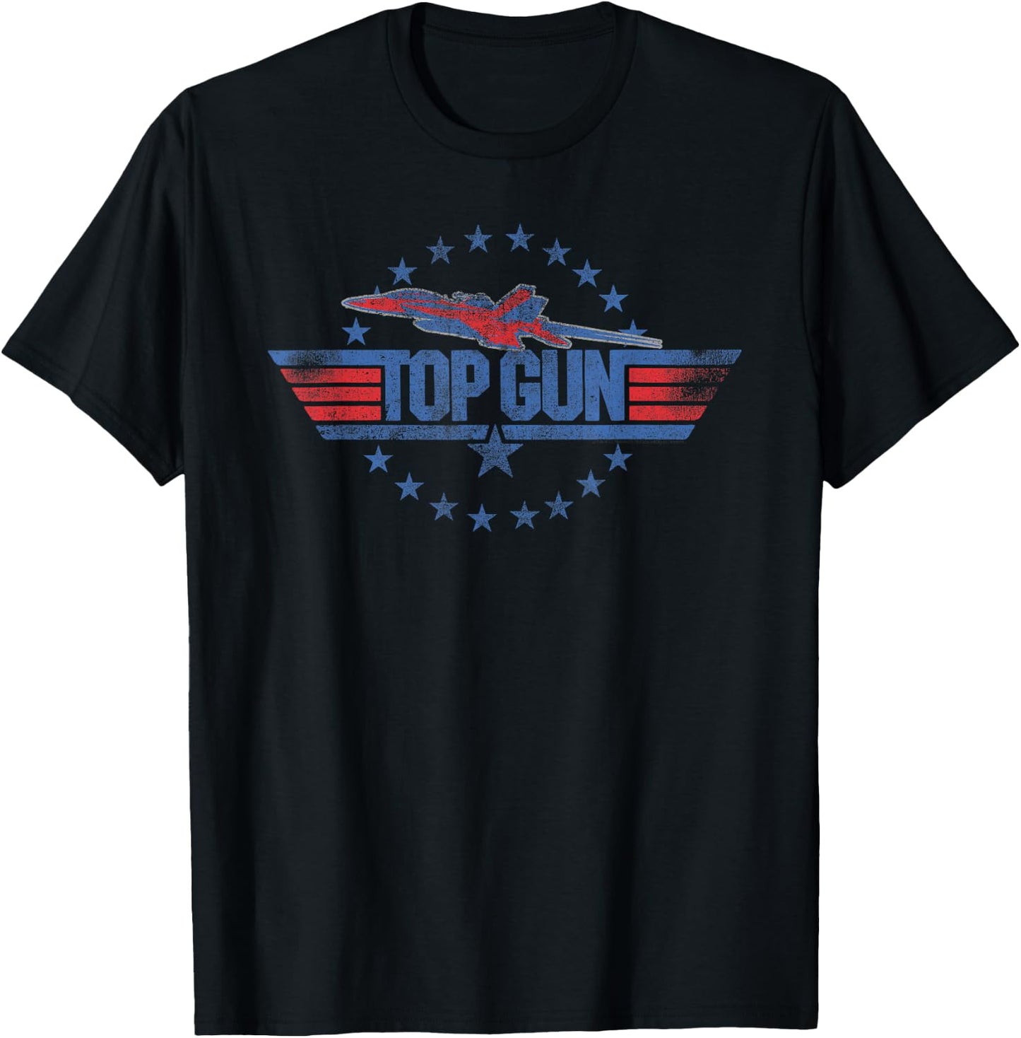 Top Gun Red and Blue Logo Action Movie T-Shirt - T-Shirt | Black