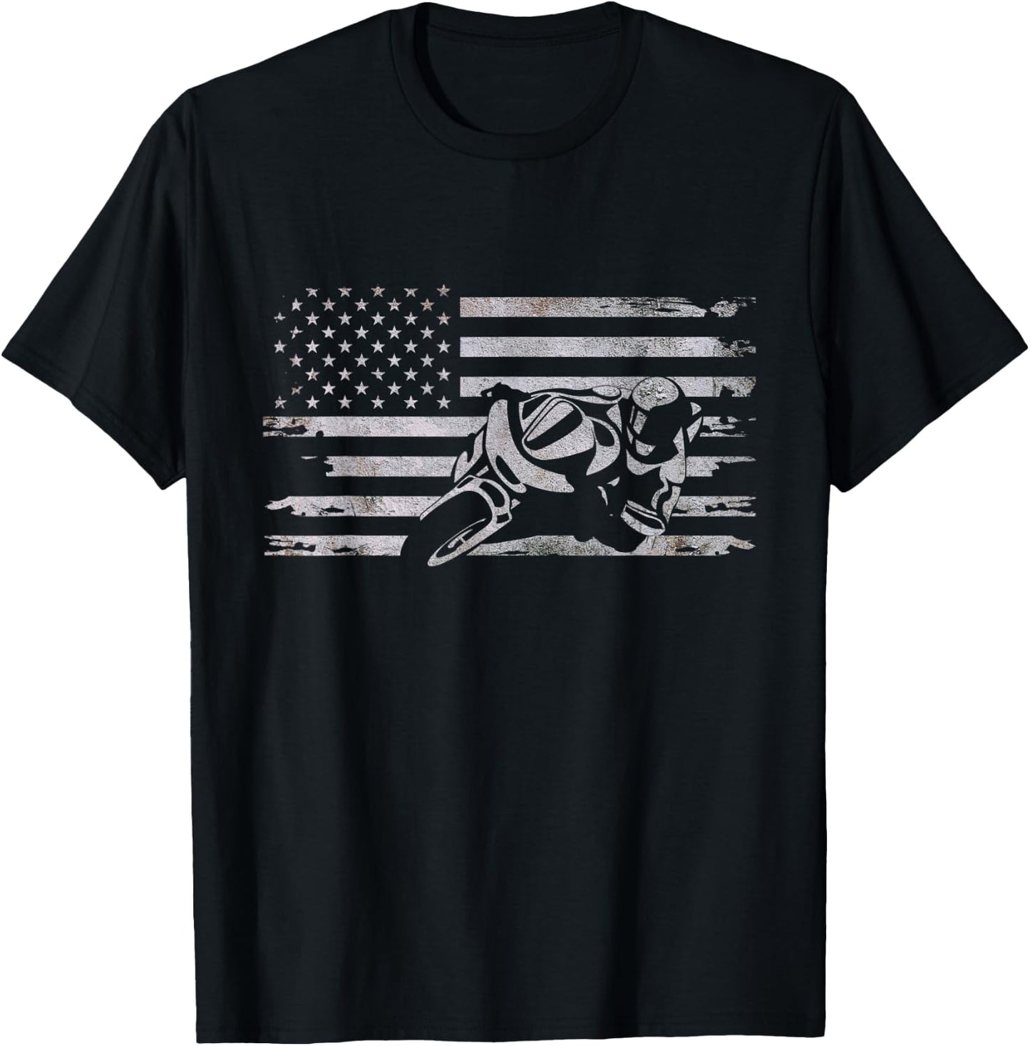 American Flag Motorcycle Apparel - Motorcycle Women Kids Men T-Shirt - T-Shirt | Black