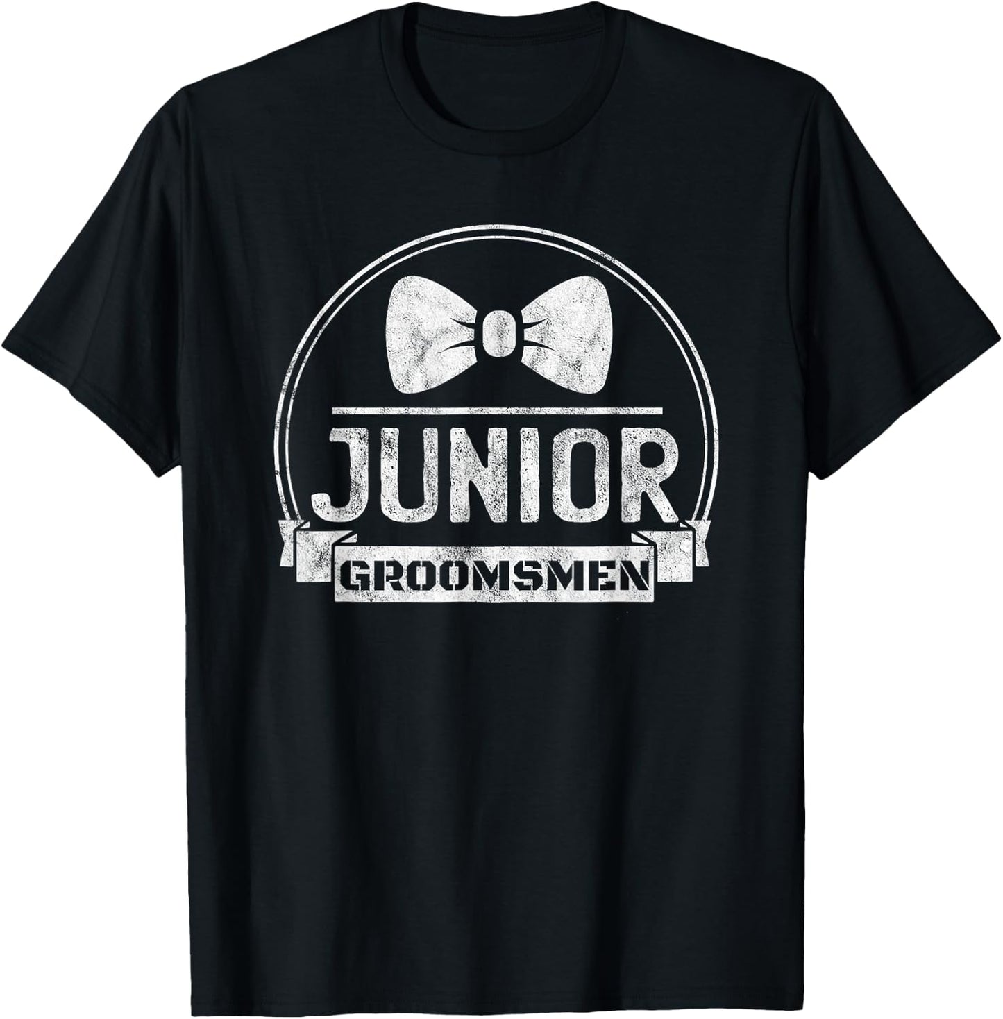 Cute Junior Groomsmen Groomsman Group Wedding Party Jr Boys T-Shirt - T-Shirt | Black