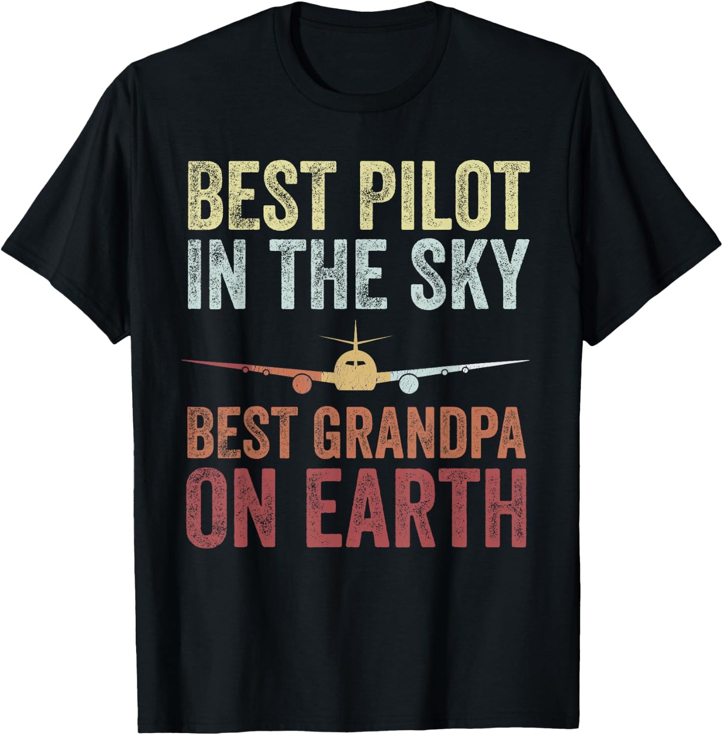 Pilot Grandpa Funny Flying Grandpa Retirement Aviator T-Shirt - T-Shirt | Black