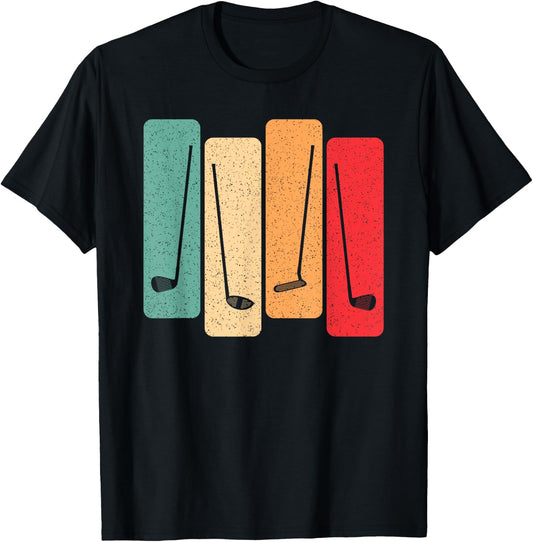 Retro Golf Vintage Golf Lover Golfer Men Women Kids T-Shirt - T-Shirt | Black