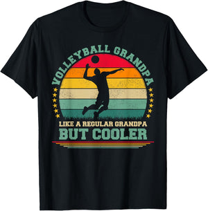 Funny Vintage Retro Volleyball Grandpa Father's Day T-Shirt - T-Shirt | Black