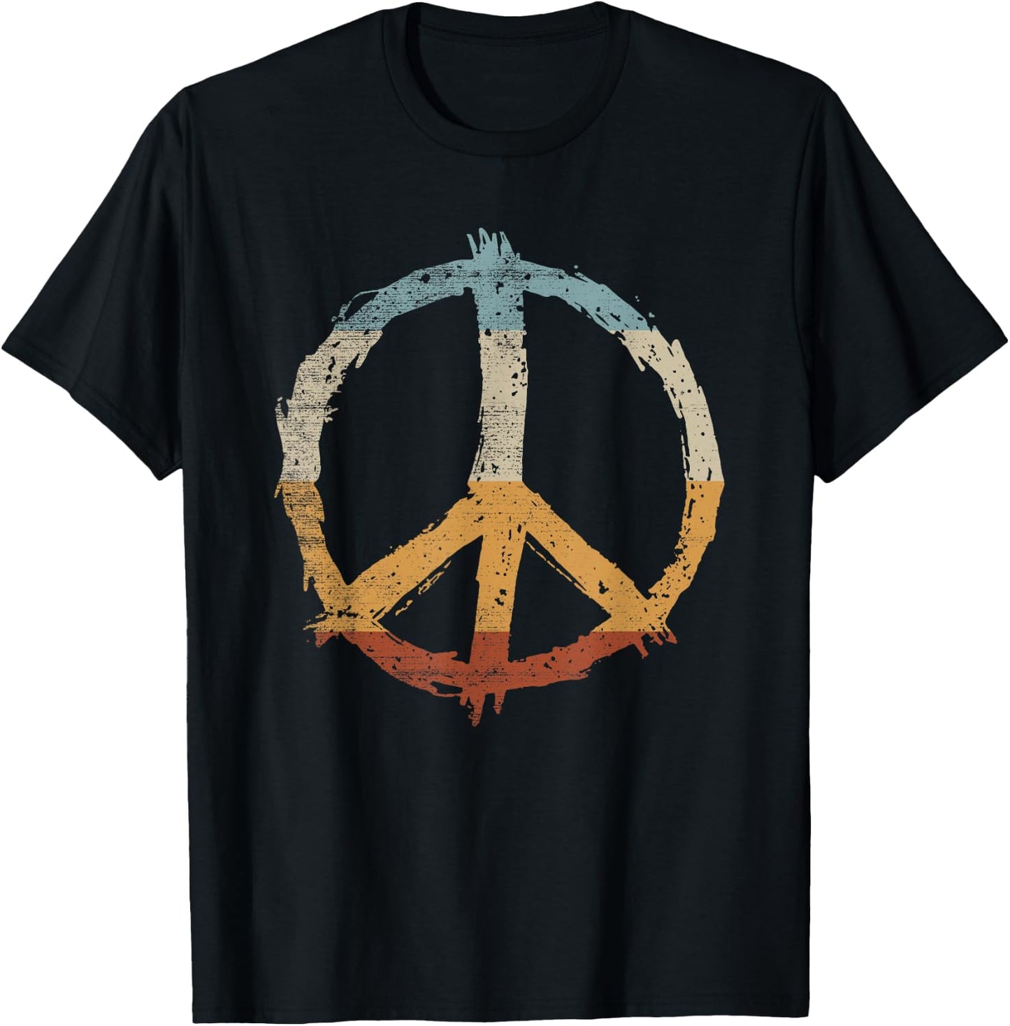 Retro Vintage Design Peace Sign T-Shirt - T-Shirt | Black