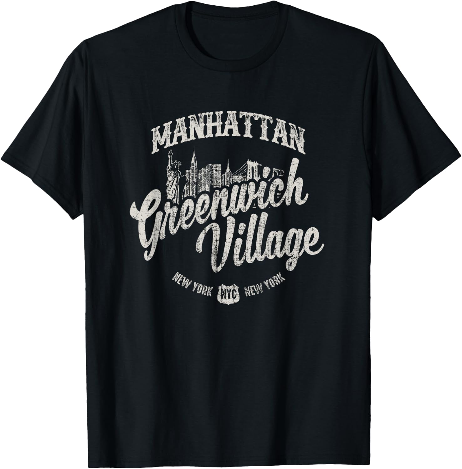 New York Manhattan Greenwich Village T-Shirt - T-Shirt | Black
