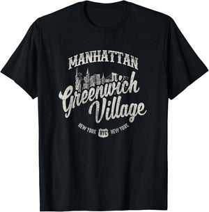 New York Manhattan Greenwich Village T-Shirt - T-Shirt | Black