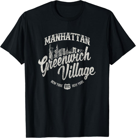 New York Manhattan Greenwich Village T-Shirt - T-Shirt | Black