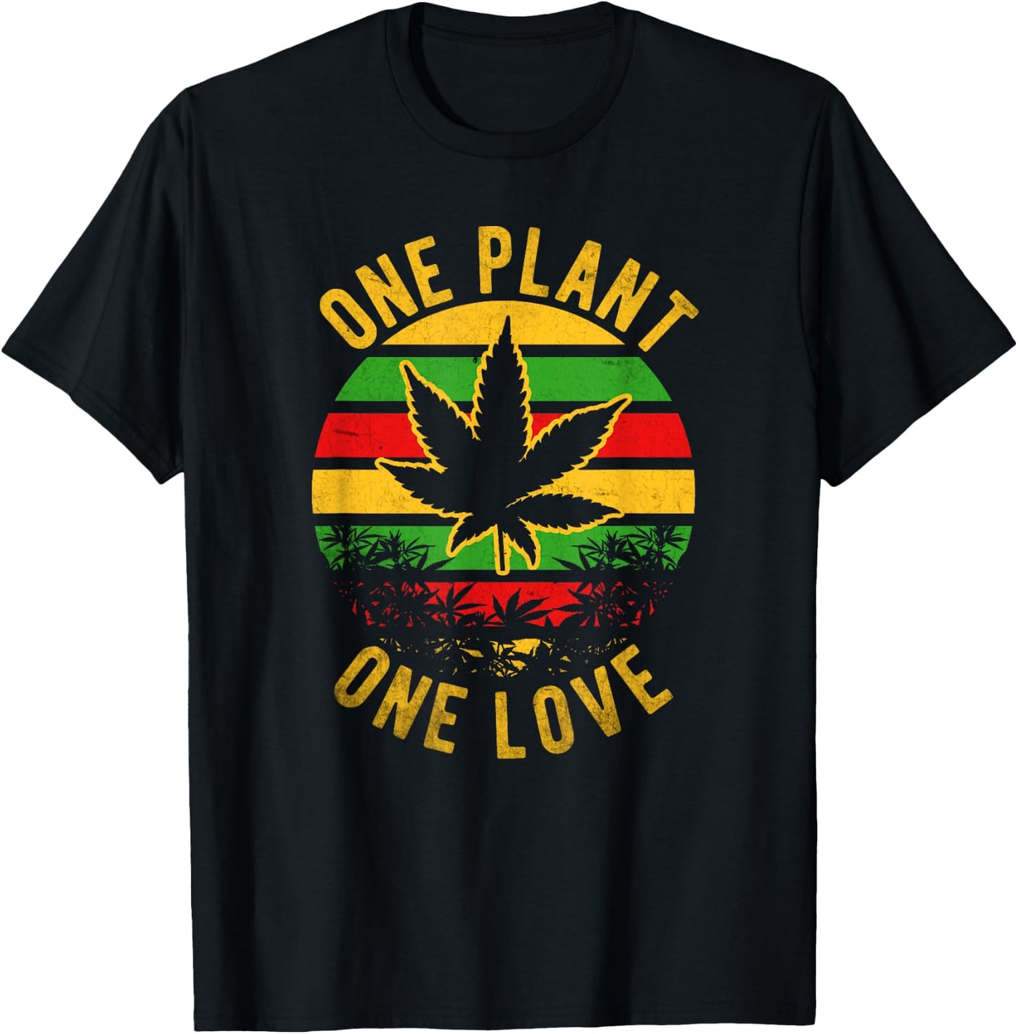 One Plant One Love Medical Marijuana T Shirt T-Shirt - T-Shirt | Black