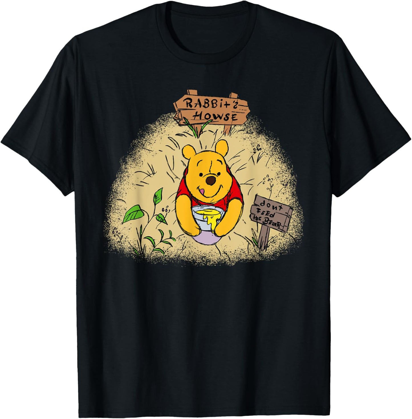 Disney Winnie the Pooh Rabbit's House Don't Feed the Bear T-Shirt - T-Shirt | Black