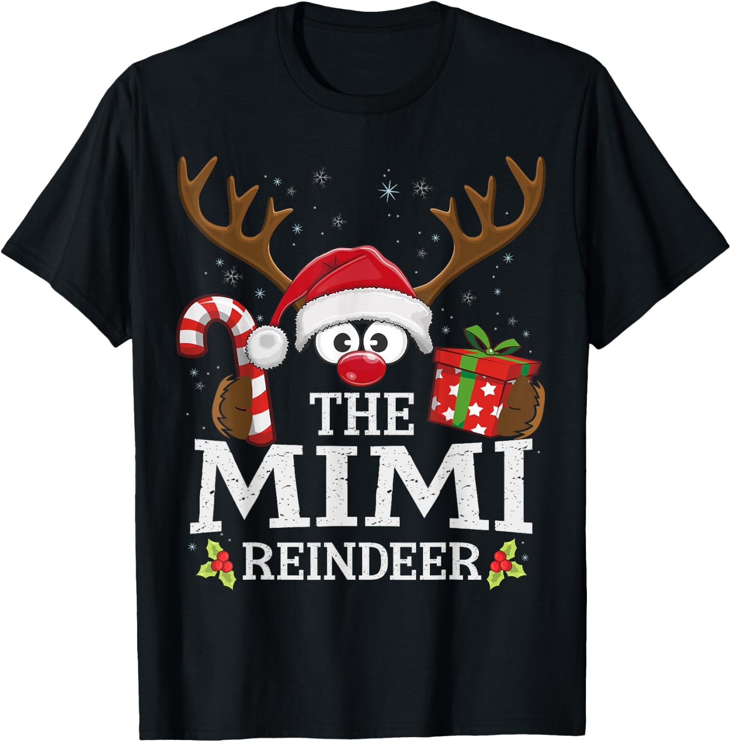 Christmas Matching The Mimi Reindeer Family T-Shirt - T-Shirt | Black