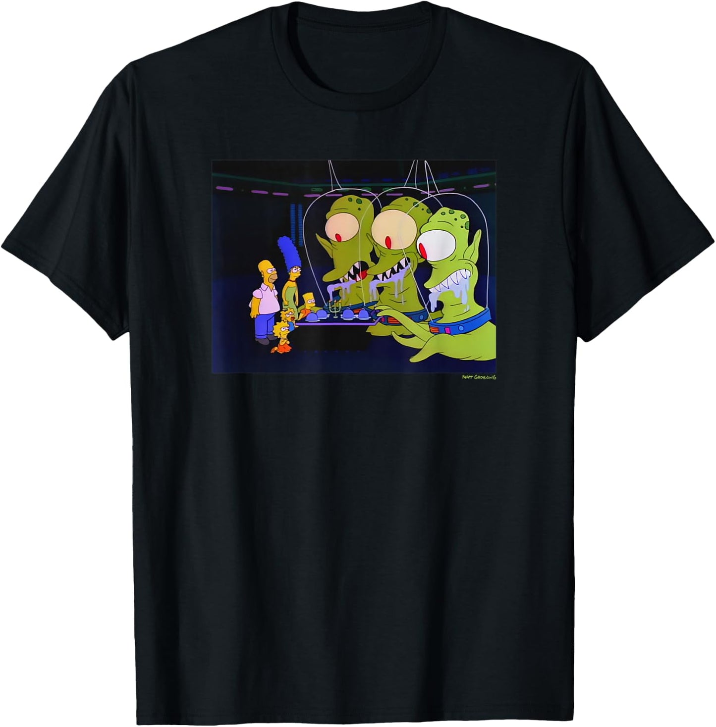 The Simpsons Treehouse Of Horror Alien Halloween V-2 T-Shirt - T-Shirt | Black