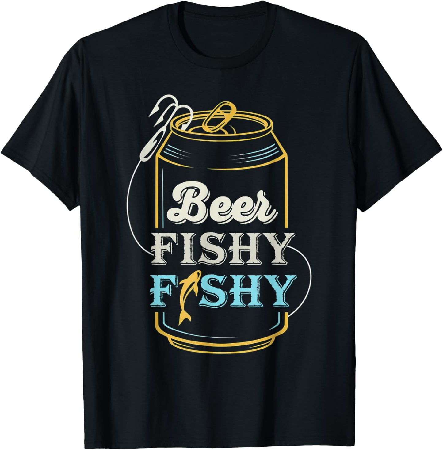 Beer Fishy Funny Fish Fisherman Fishing Lovers T-Shirt - T-Shirt | Black