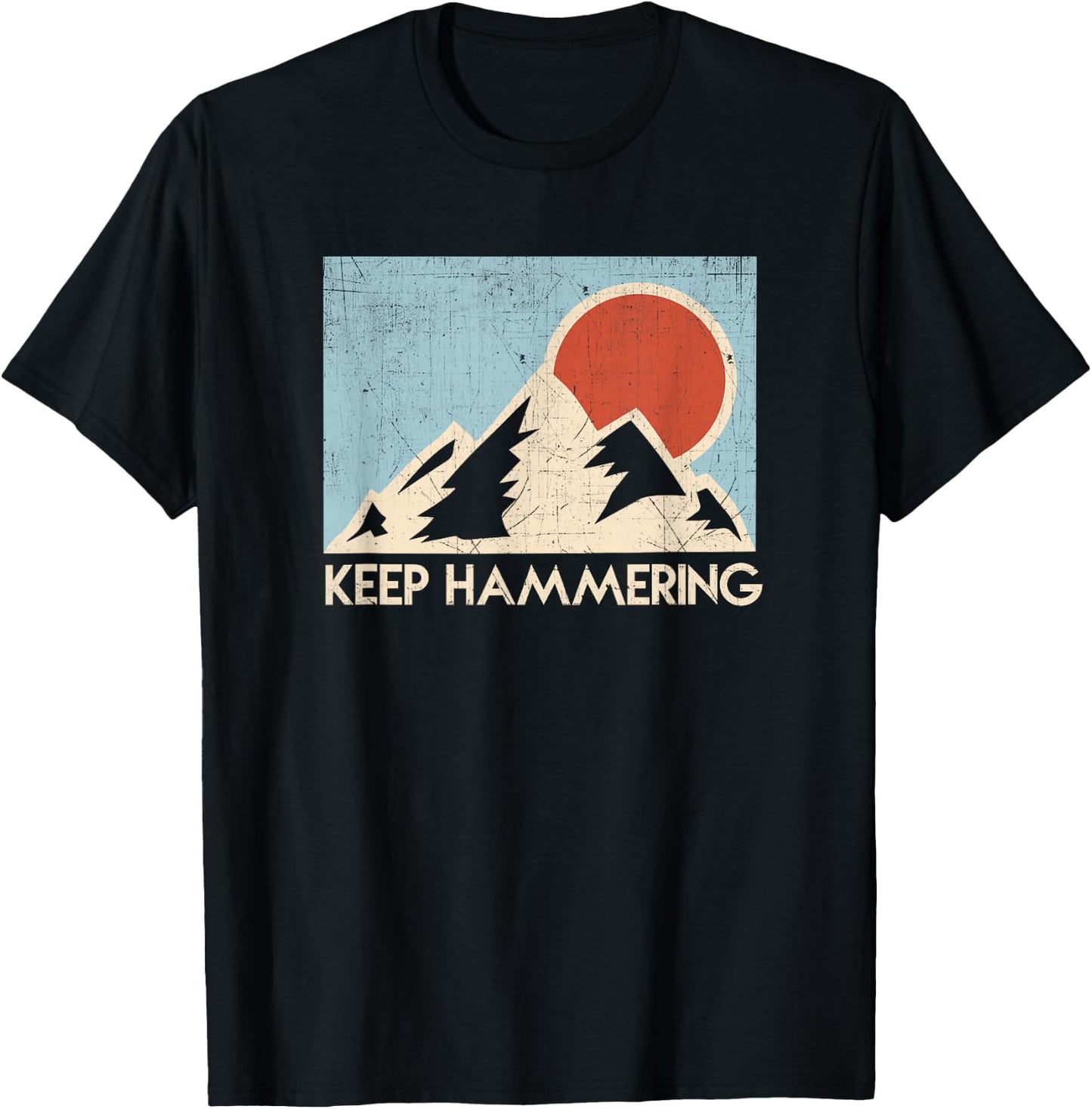 Keep Hammering Mountain Sun Trail Runner T-Shirt - T-Shirt | Black