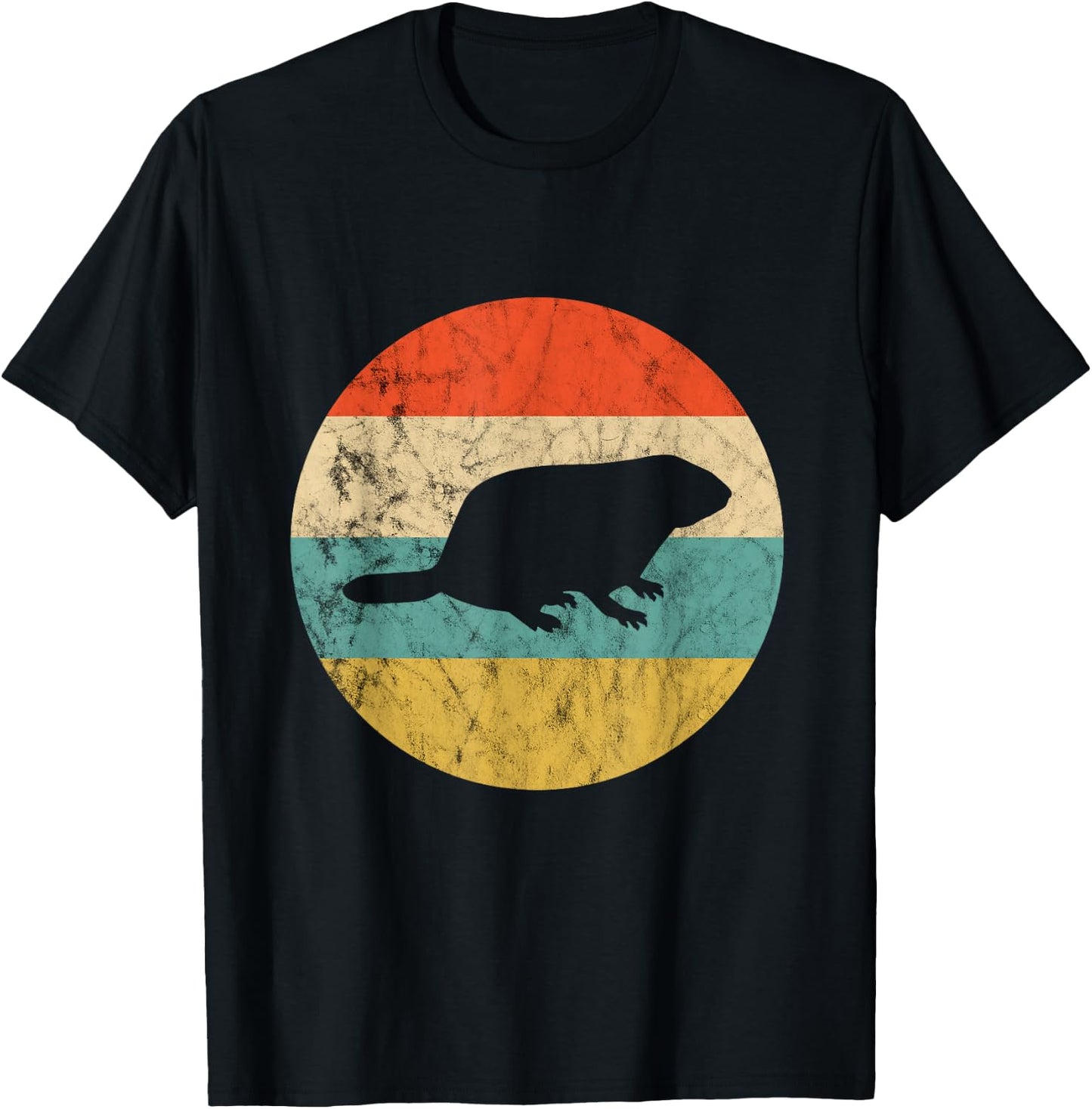 Rodent Retro Vintage Sunset Marmot Ground Squirrel Rodent T-Shirt - T-Shirt | Black