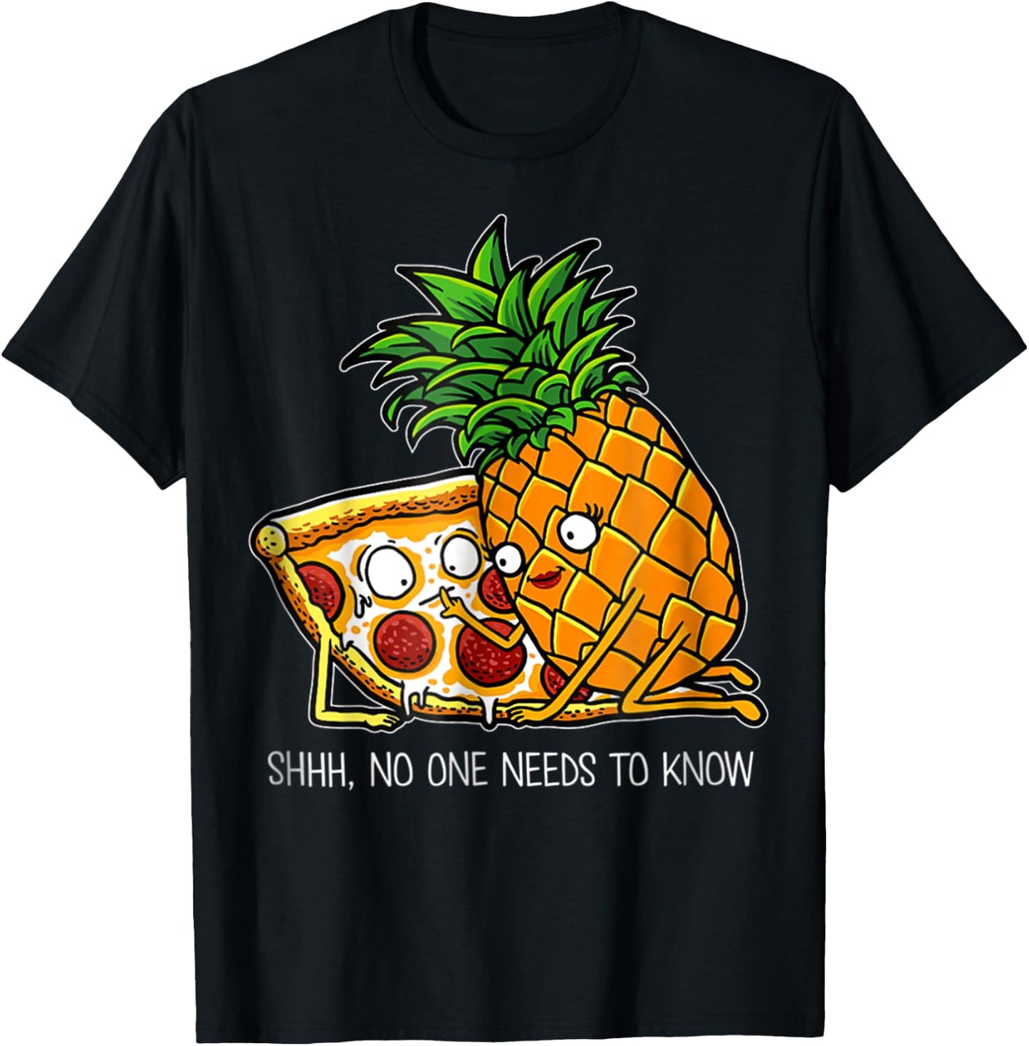 Pineapple Pizza - Funny Pepperoni Pizzas T-Shirt - T-Shirt | Black