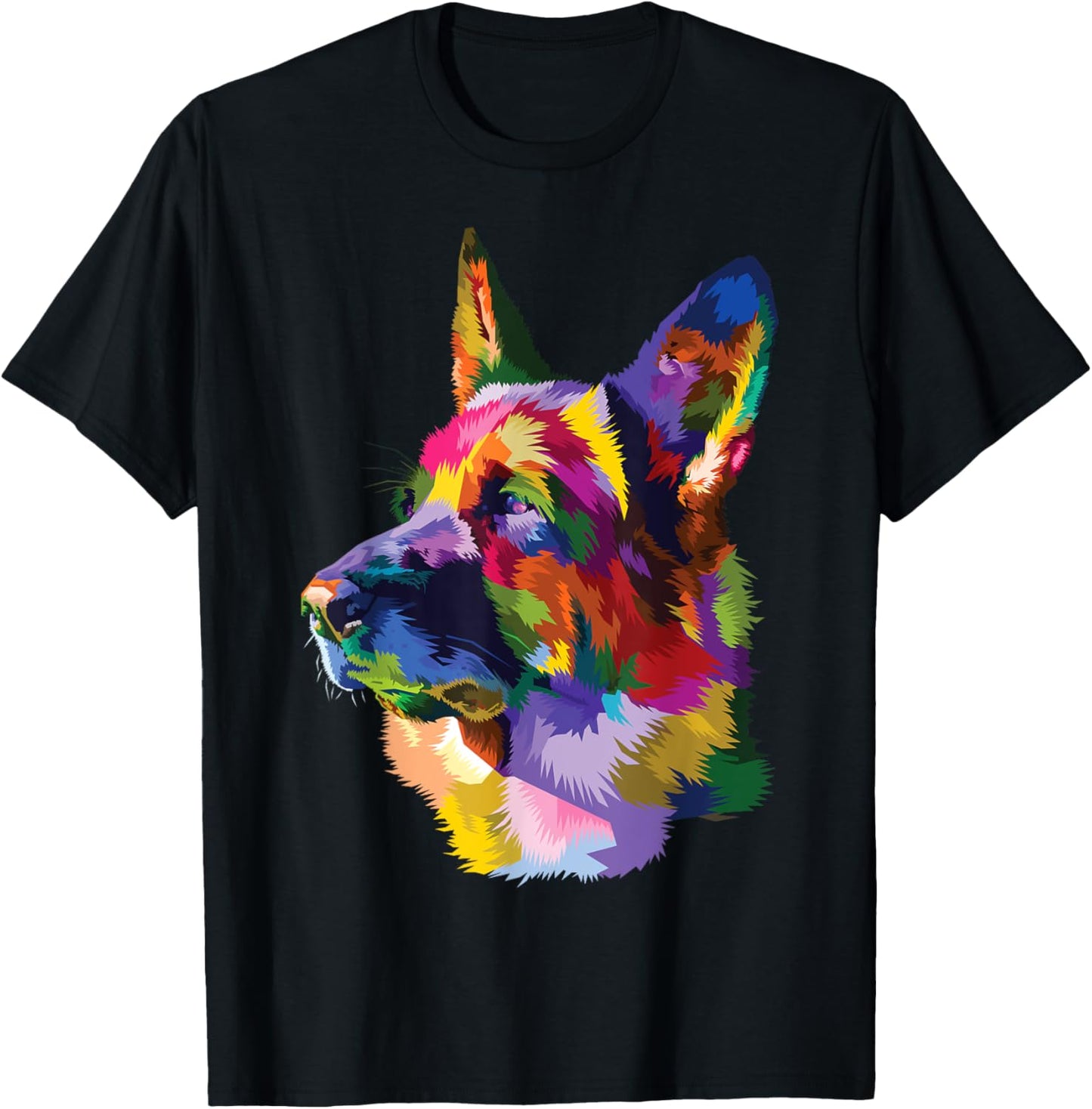 colorful German Shepherd dog pop art gifts for lover dogs T-Shirt - T-Shirt | Black